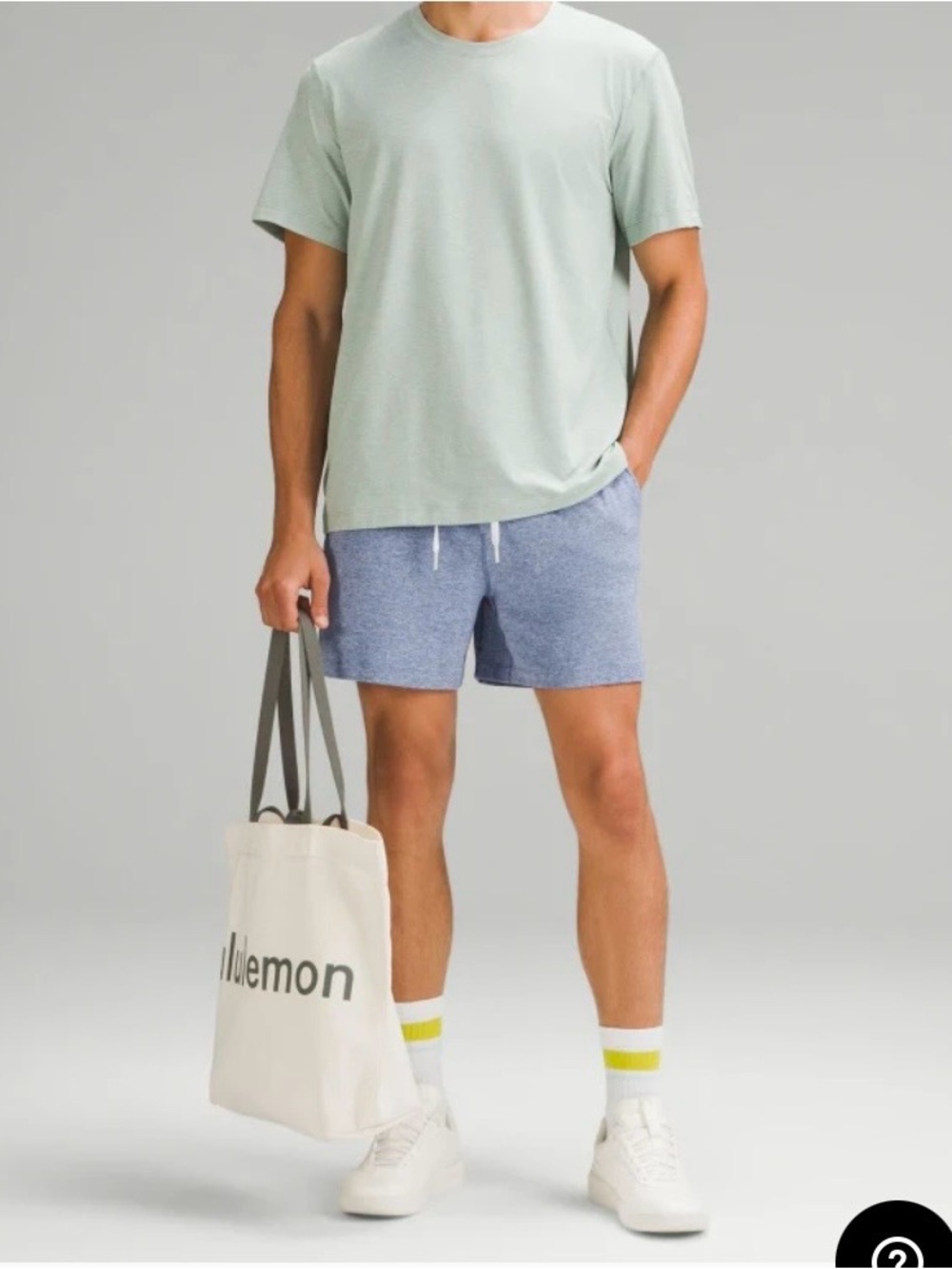 NWT LULULEMON Soft Jersey Short 5" Men's  Size Large Heathered Oasis/light Blue